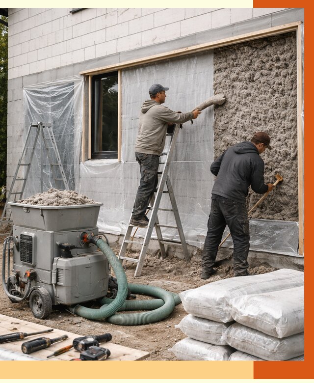 Утепление дома из газобетона эковатой в Стерлитамаке от 4635 руб./м2 | ТепломастерСтм