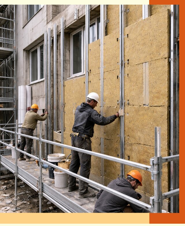 Утепление вентилируемого фасада в Стерлитамаке от 5767 руб/м2 — монтаж и утепление вентфасад | ТепломастерСтм