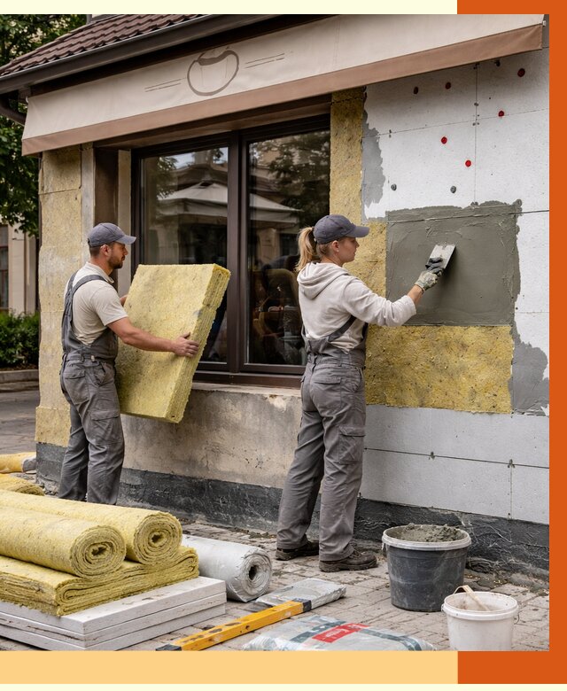 Утепление кафе в Стерлитамаке от 4326 руб/м2 — комплексно под ключ | ТепломастерСтм